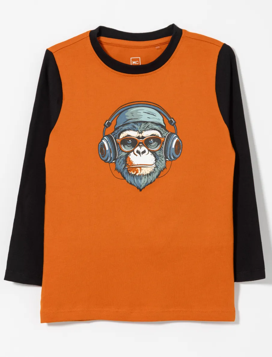 Printed Crew-neck T-shirt - Little Boy