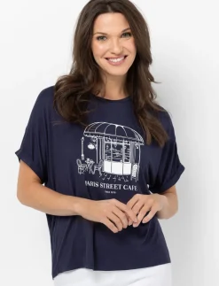 Printed Dolman-sleeve T-shirt