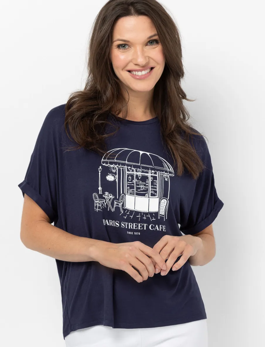 Printed Dolman-sleeve T-shirt