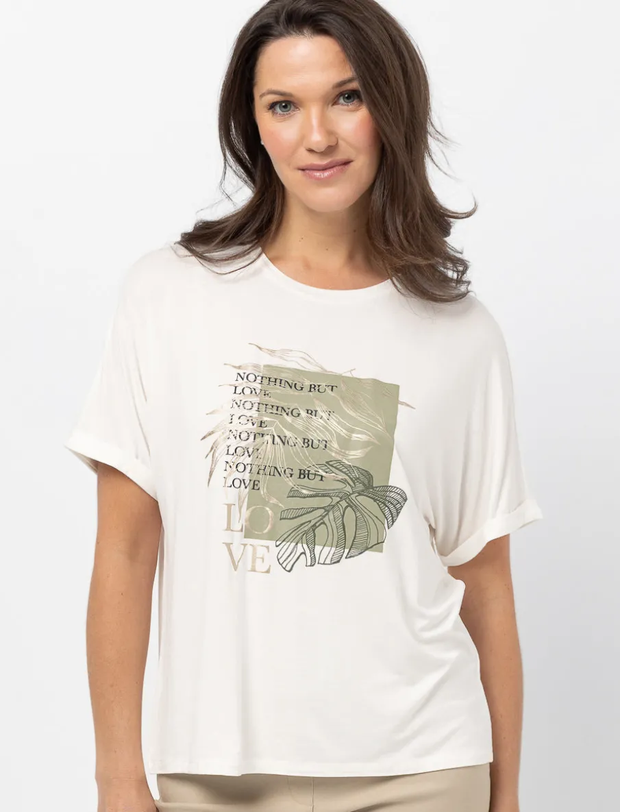 Printed Dolman-sleeve T-shirt