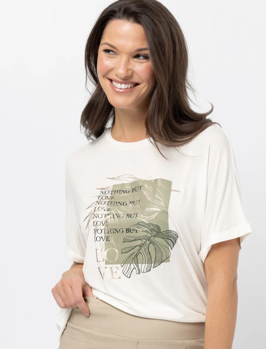 Printed Dolman-sleeve T-shirt