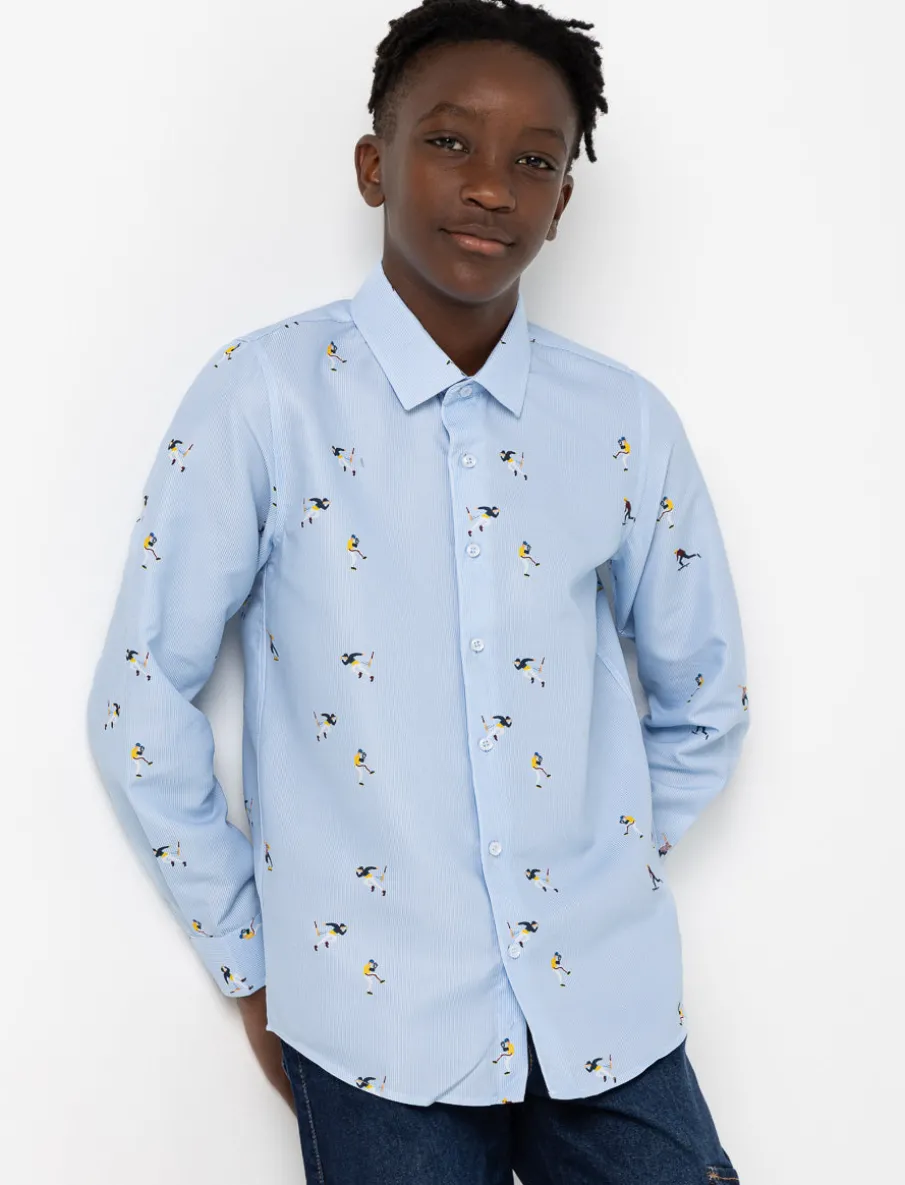 Printed Dress Shirt - Teen Boy