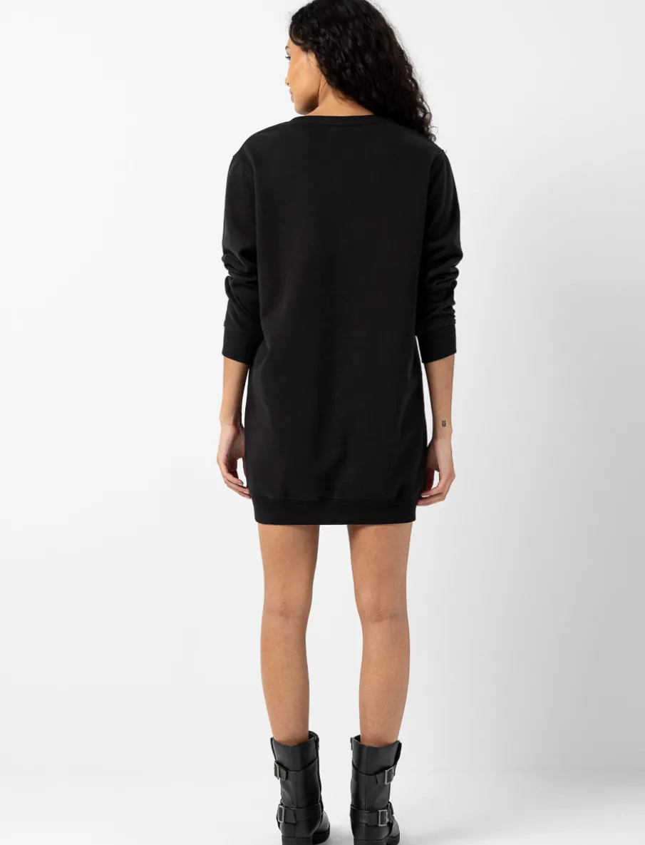 Printed Drop-shoulder Sweater Dress