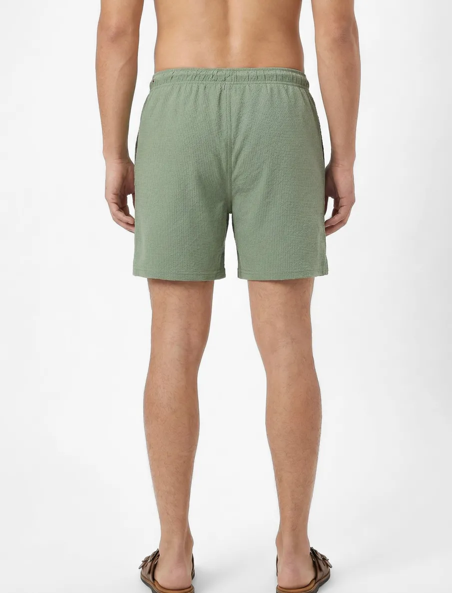 Printed Elastic Waist Boardshort