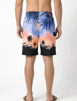 Printed Elastic Waist Boardshort