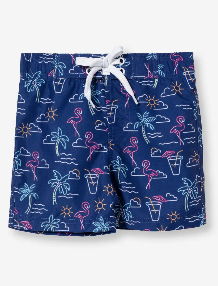 Printed Elastic Waist Boardshort - Little Boys