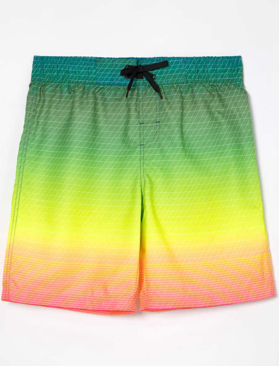 Printed Elastic-waist Boardshorts