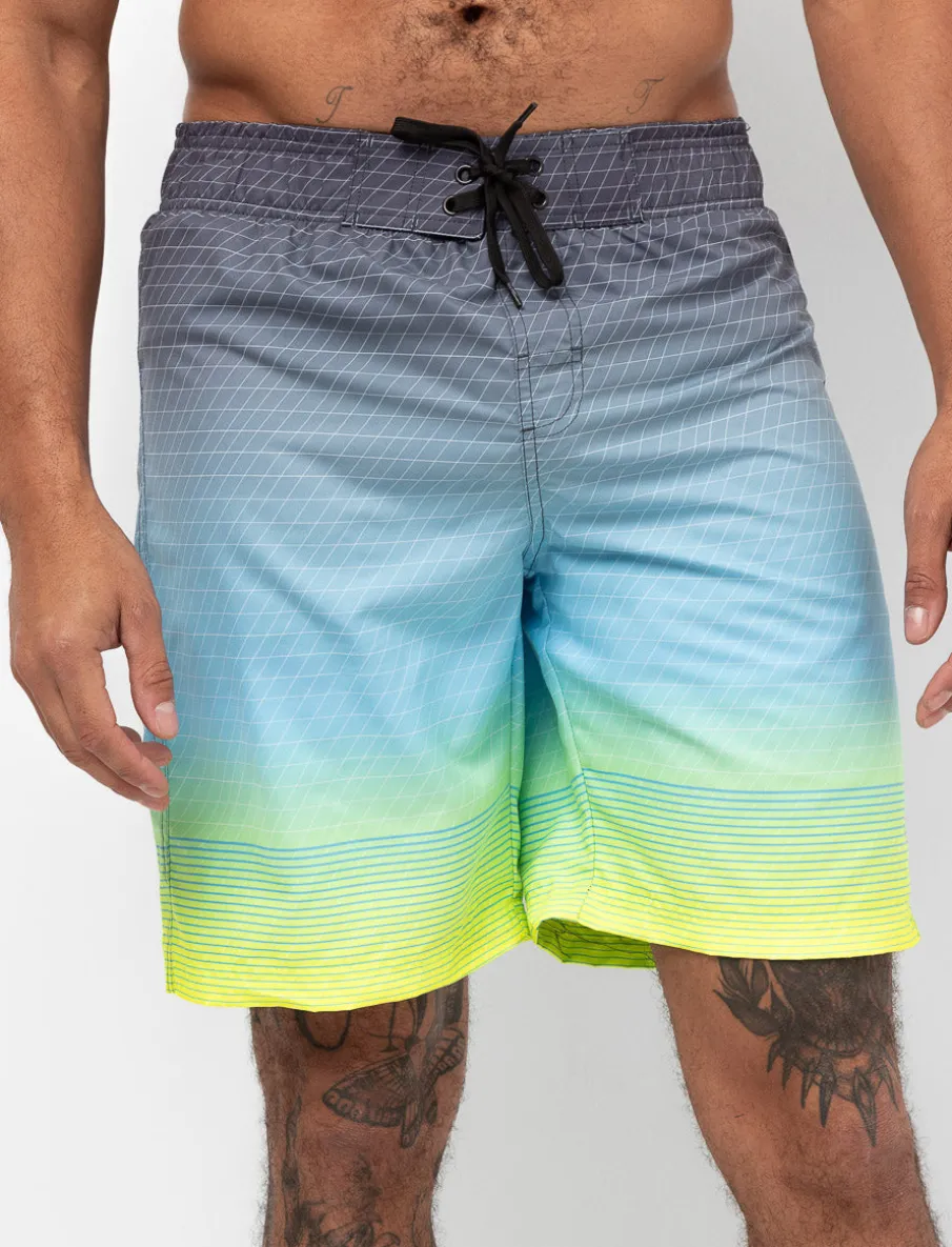 Printed Elastic-waist Boardshorts