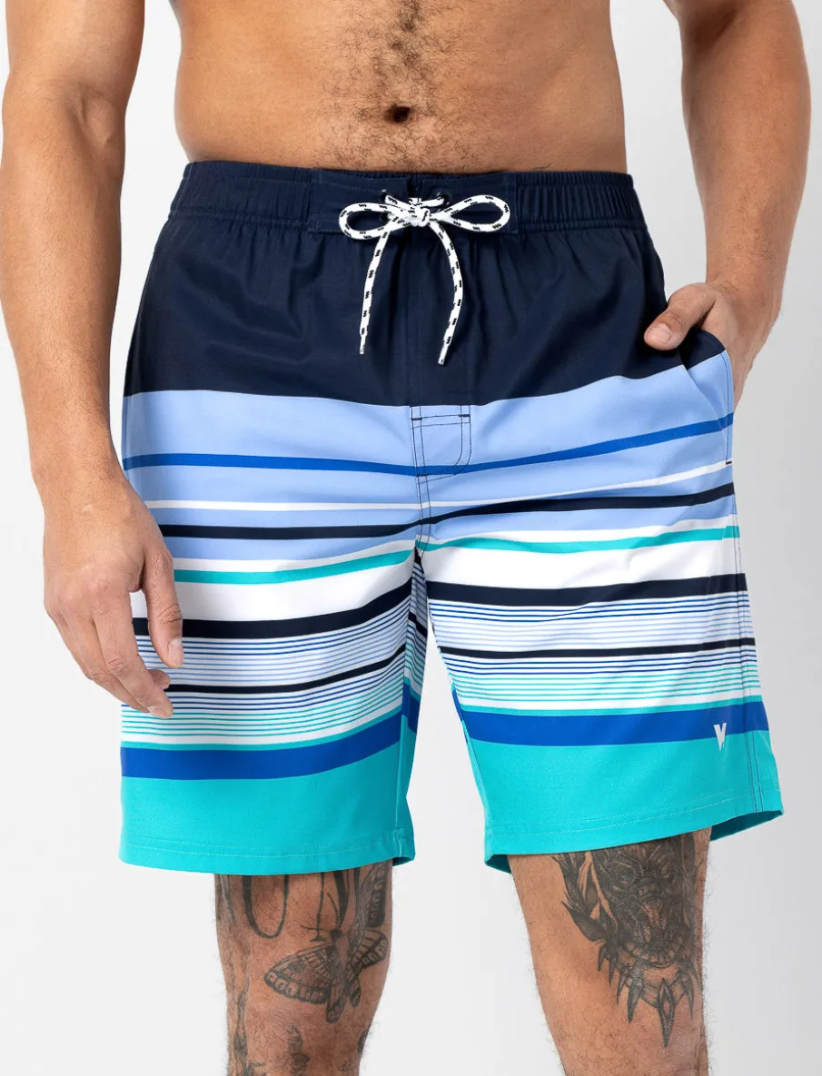 Printed Elastic-waist Boardshorts