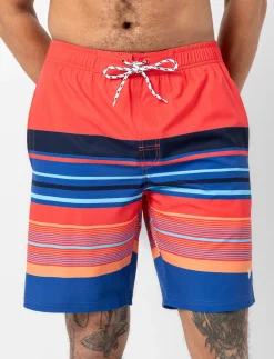 Printed Elastic-waist Boardshorts