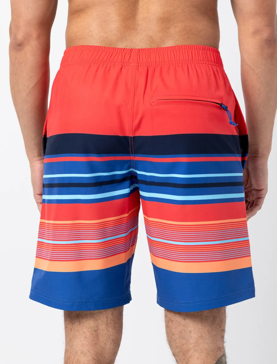 Printed Elastic-waist Boardshorts