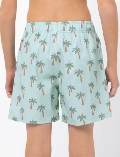Printed Elastic-waist Boardshorts