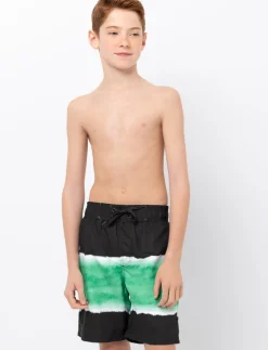 Printed Elastic-waist Boardshorts