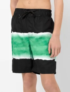 Printed Elastic-waist Boardshorts
