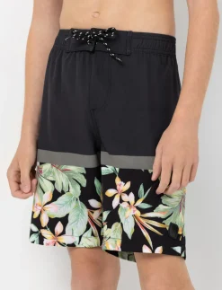 Printed Elastic-waist Boardshorts