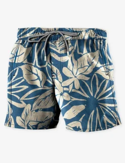 Printed Elastic-waist Boardshorts