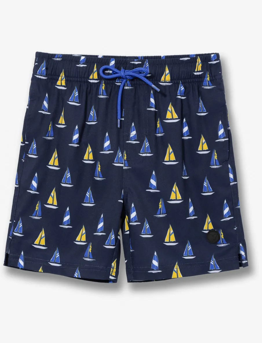 Printed Elastic-waist Boardshorts - Little Boy