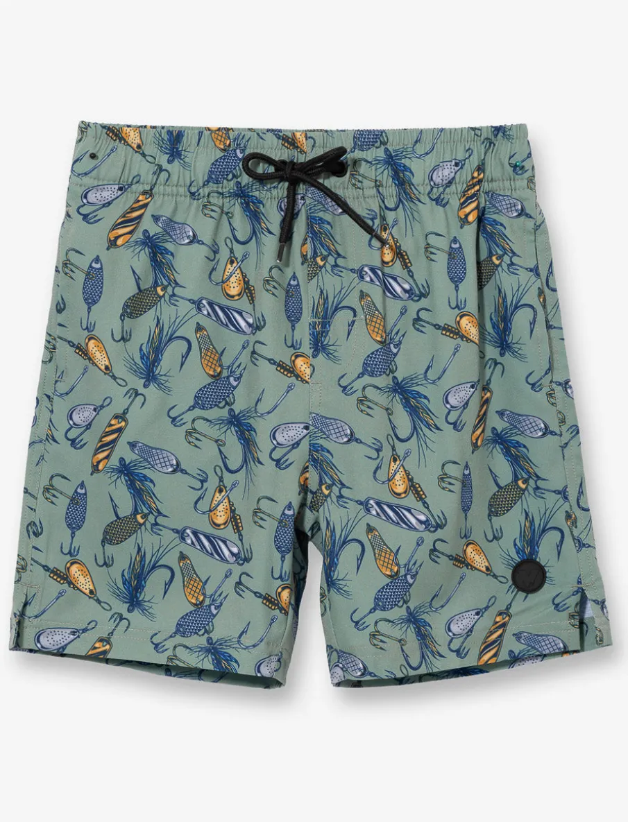 Printed Elastic-waist Boardshorts - Little Boy