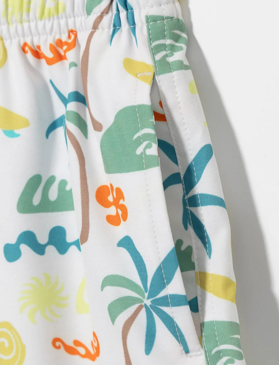 Printed Elastic-waist Boardshorts - Little Boy