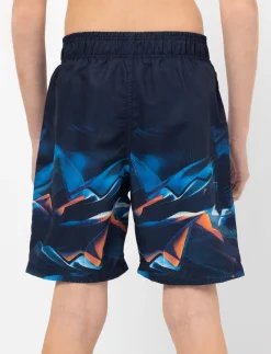 Printed Elastic-waist Boardshorts