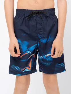 Printed Elastic-waist Boardshorts