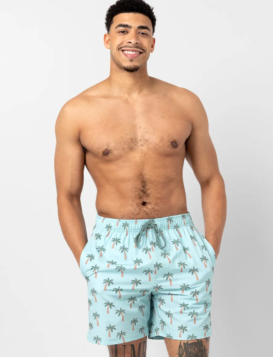 Printed Elastic-waist Boardshorts