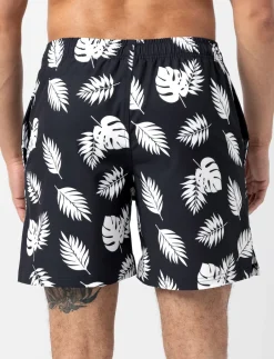 Printed Elastic-waist Boardshorts
