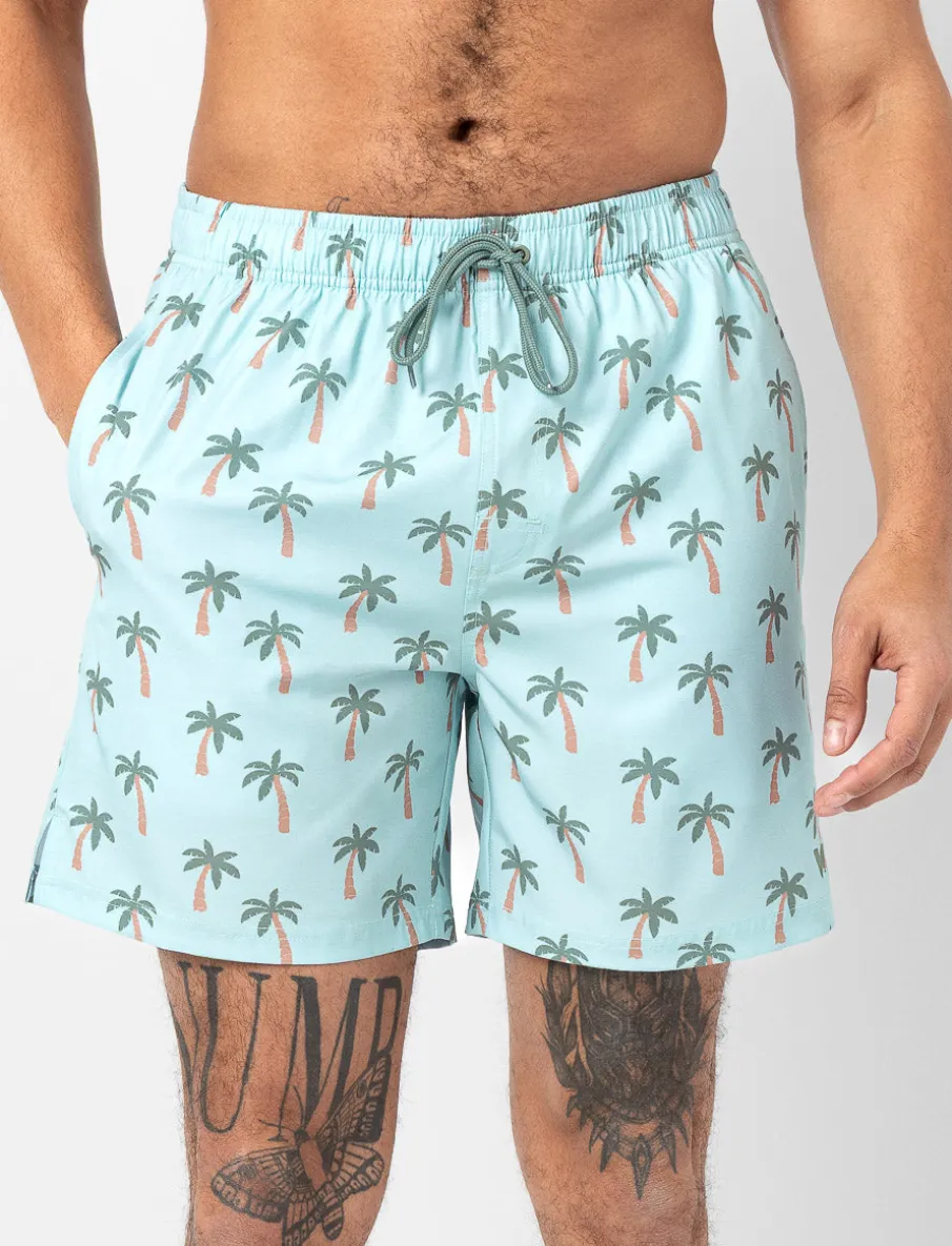 Printed Elastic-waist Boardshorts
