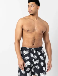 Printed Elastic-waist Boardshorts