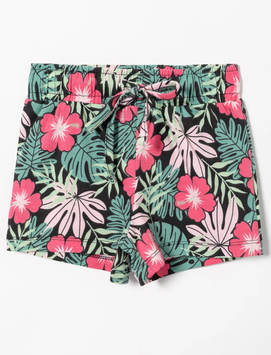 Printed Elastic-waist Shorts - Little Girl
