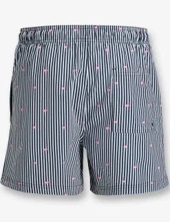 Printed Elastic-waist Swim Shorts