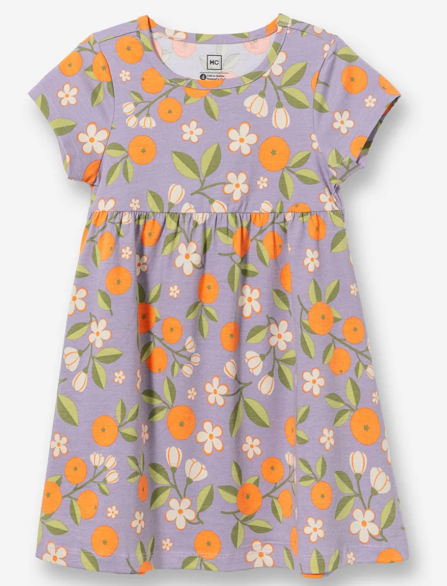 Printed Fitted and Flared Dress - Little Girl
