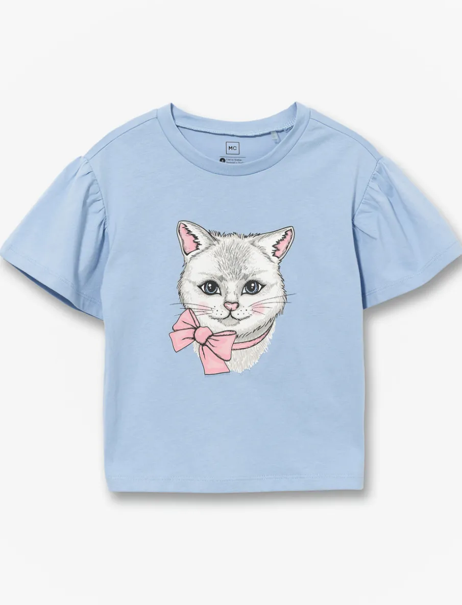 Printed Flared-Sleeve T-Shirt - Little Girls