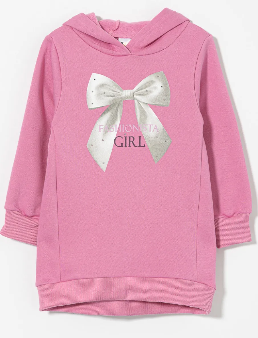 Printed Fleece Hoodie Tunic - Little Girl