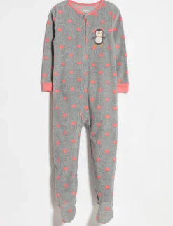 Printed Fleece Onesie PJ - Little Girl