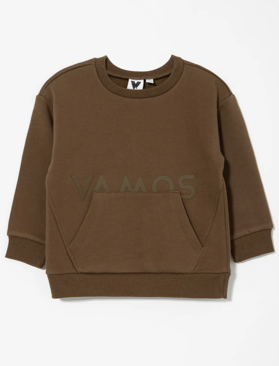 Printed Fleece Sweatshirt with Pocket - Little Boy