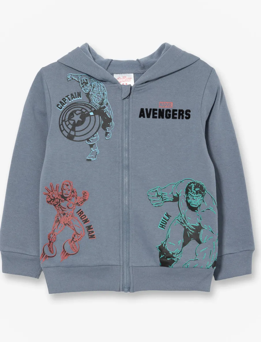 Printed Fleece Zip-up Hoodie - Marvel