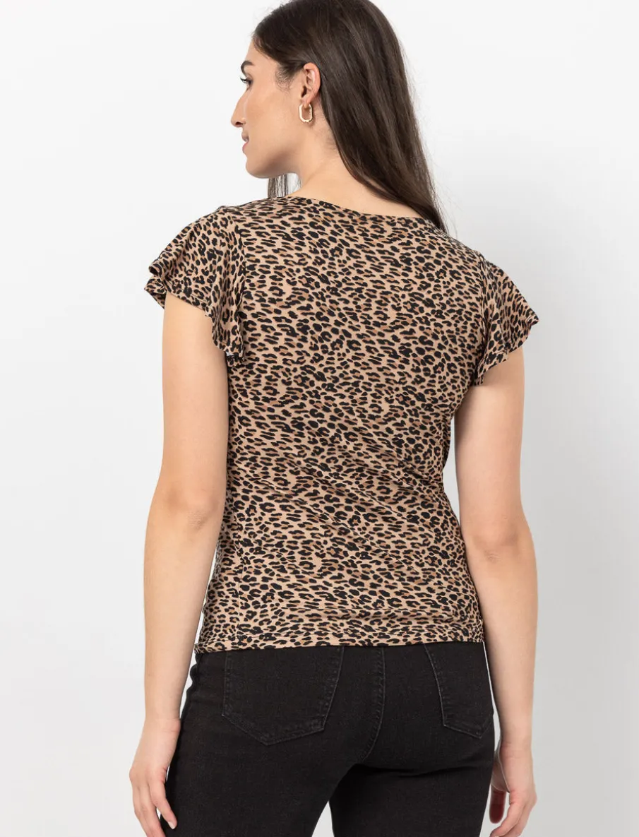 Printed Flutter Sleeve T-shirt