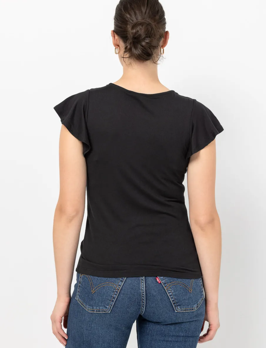 Printed Flutter Sleeve T-shirt