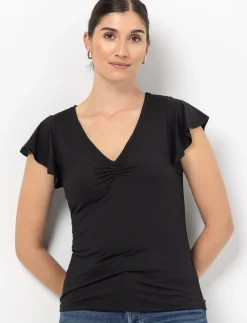 Printed Flutter Sleeve T-shirt