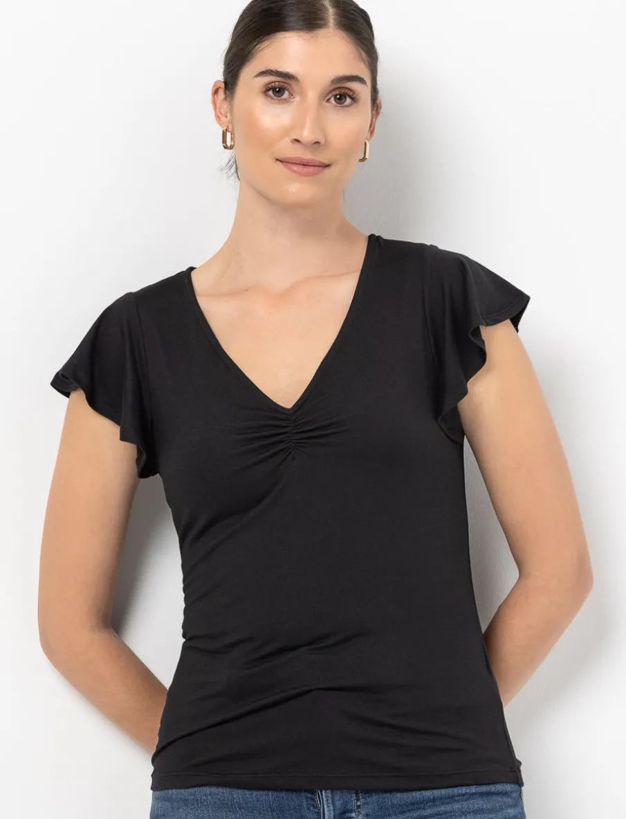 Printed Flutter Sleeve T-shirt