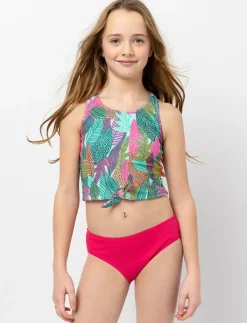 Printed Front-tie 2-piece Swimsuit