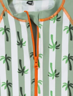 Printed Half-zip 1-piece Swimsuit