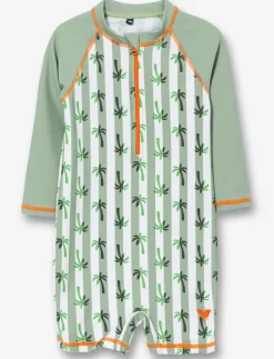 Printed Half-zip 1-piece Swimsuit