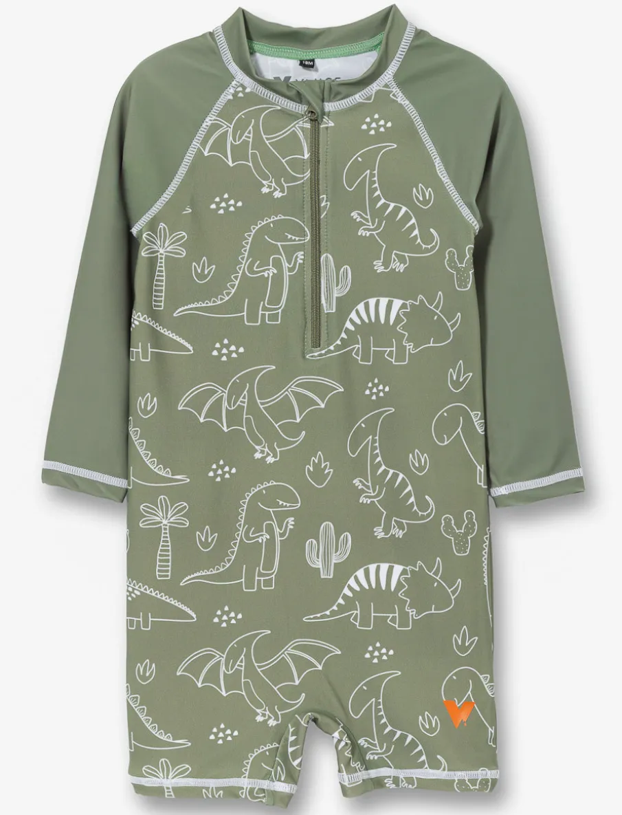 Printed Half-zip 1-piece Swimsuit