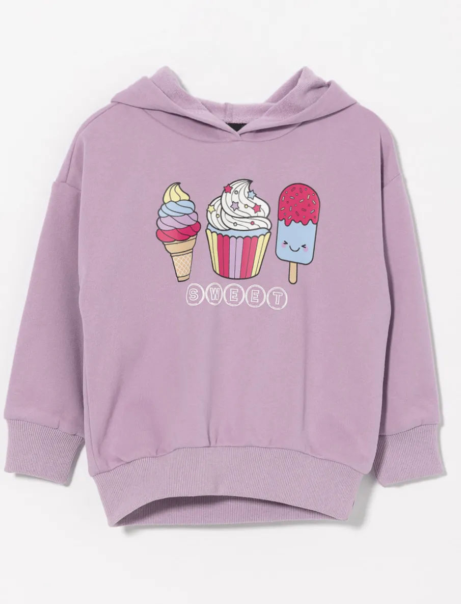 Printed Hooded Fleece Sweatshirt – Little Girl