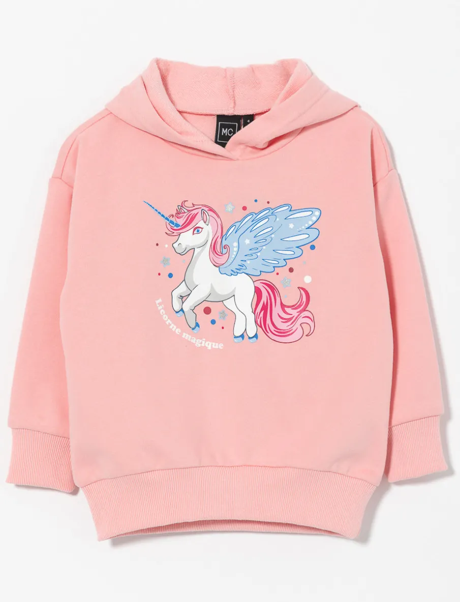 Printed Hooded Fleece Sweatshirt – Little Girl