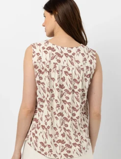 Printed Linen Tank Top