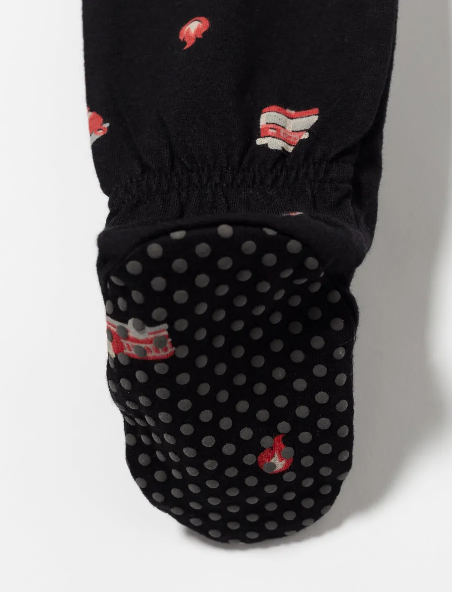Printed Onesie Pajama - Fire Trucks
