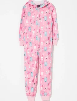 Printed Onesie PJ with Hood - Little Girl